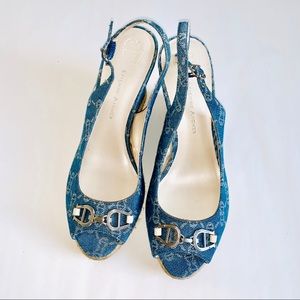 Etienne Aigner Shoes Size 10M Blue Silver EUC